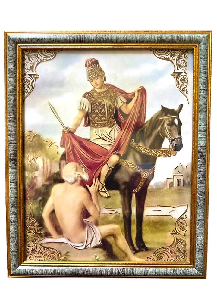 8"X10" ST. MARTIN OF TOURS / CUADRO DE SAN MARTIN CABALLERO for wholesale by SAN JUDITAS RELIGIOUS ARTICLES