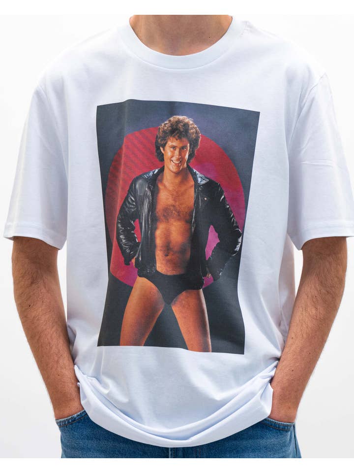 Grafitee - Wholesale Screen Printed T-Shirt - Unisex - David Hasselhoff Slip Tee