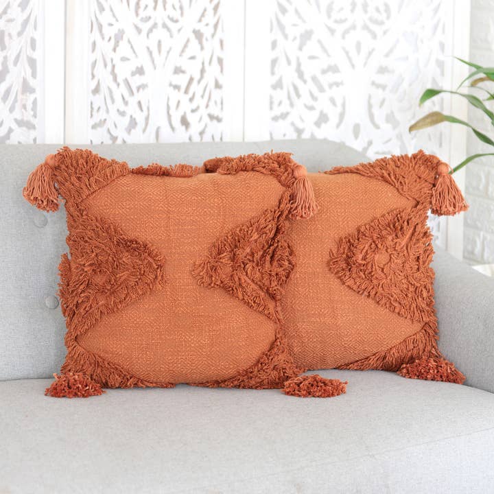 Novica Handmade Copper Delight Cotton Cushion Covers (Pair) for wholesale by NOVICA