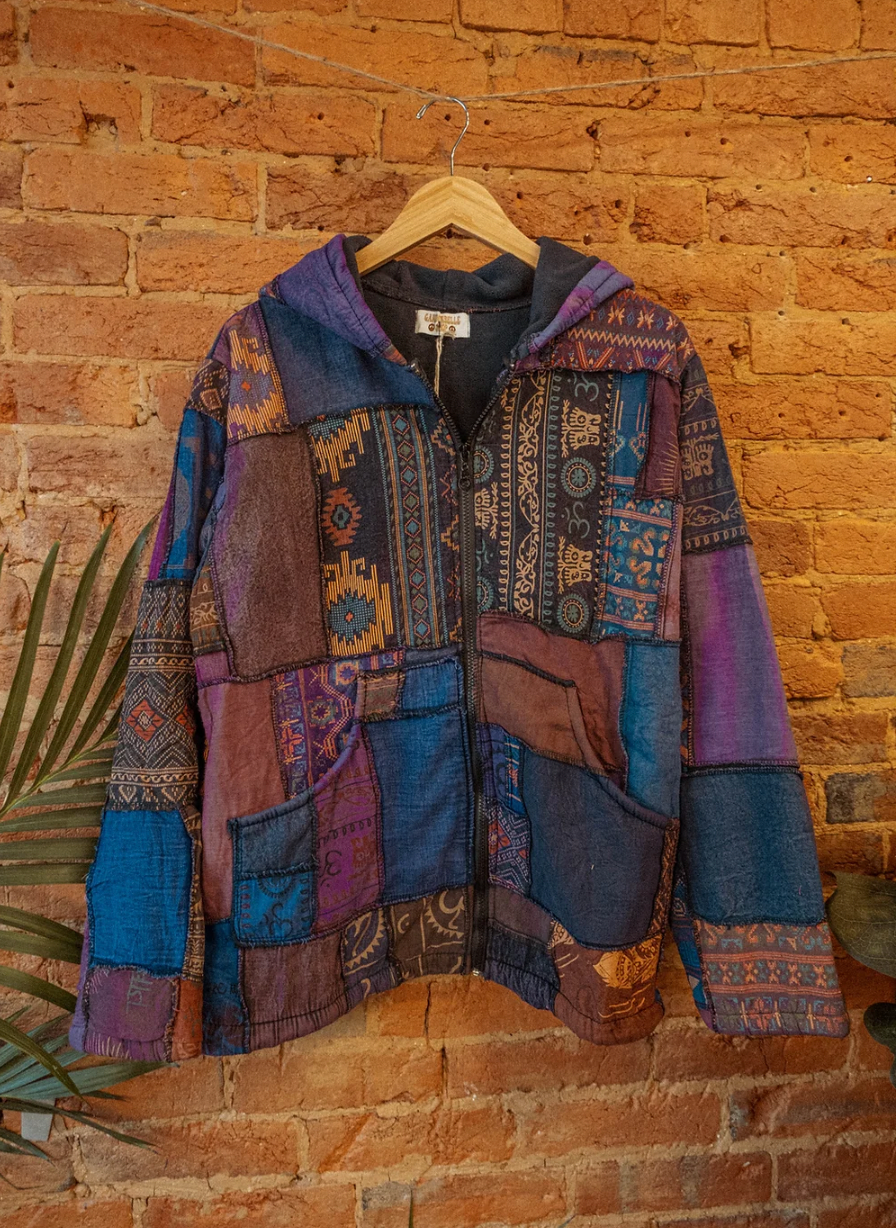 Gardenbelle Shop - Wholesale Jacket - Women's - Hippie Boho Patchwork Fleece Lined Jacket, Boho Coat Unisex3
