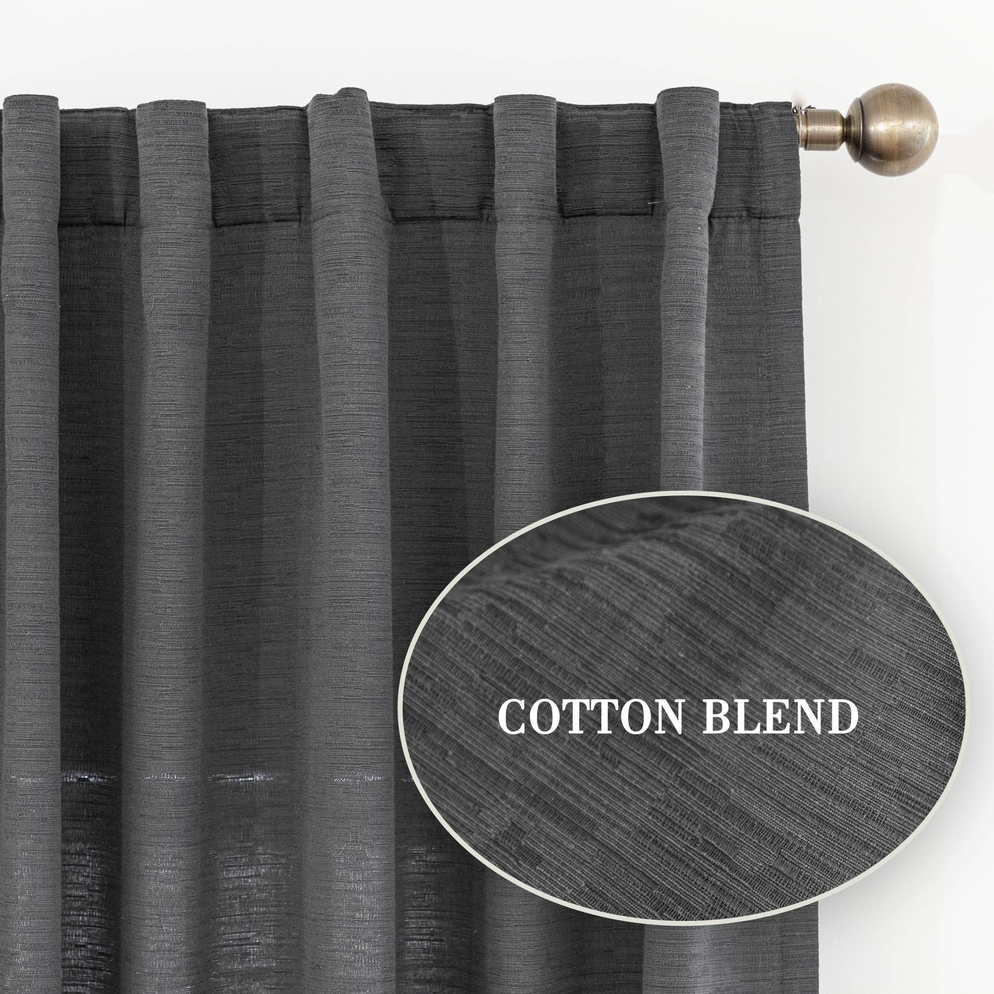 Awesome Home - Wholesale Curtain - Cotton Blend Light Filtering Back Tab Curtains (2 Panels)16