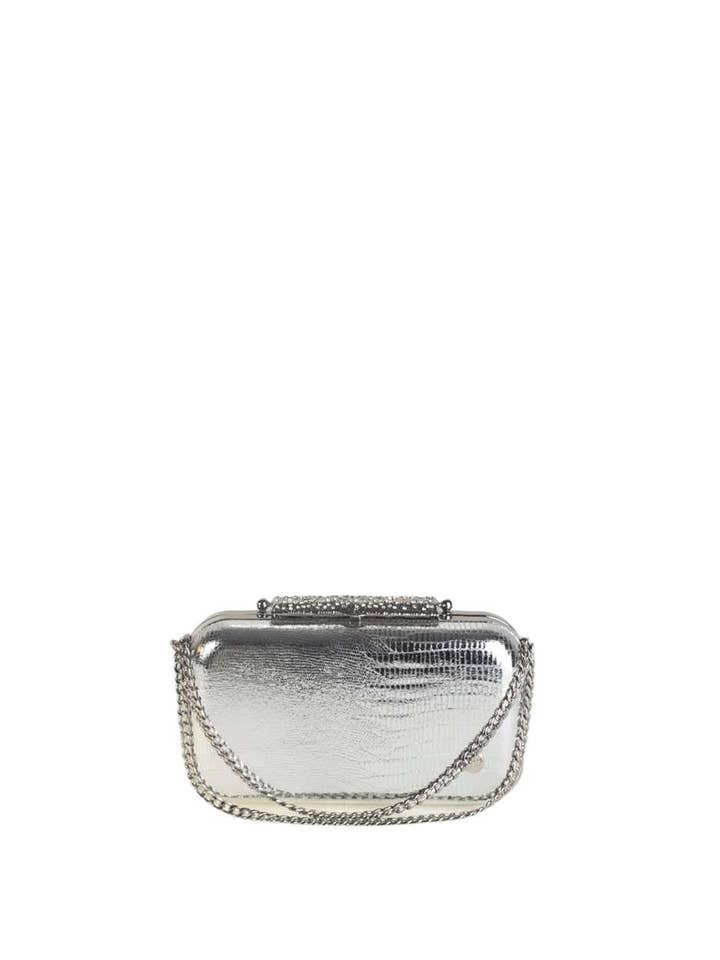 GOURAMIZ PARTY CLUTCH P.U. SILVER LEATHER for wholesale by Volum Bags
