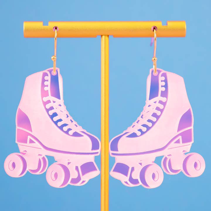 Roller Skates Earrings, Holographic Fun Dangles for wholesale by Momenti di Vita