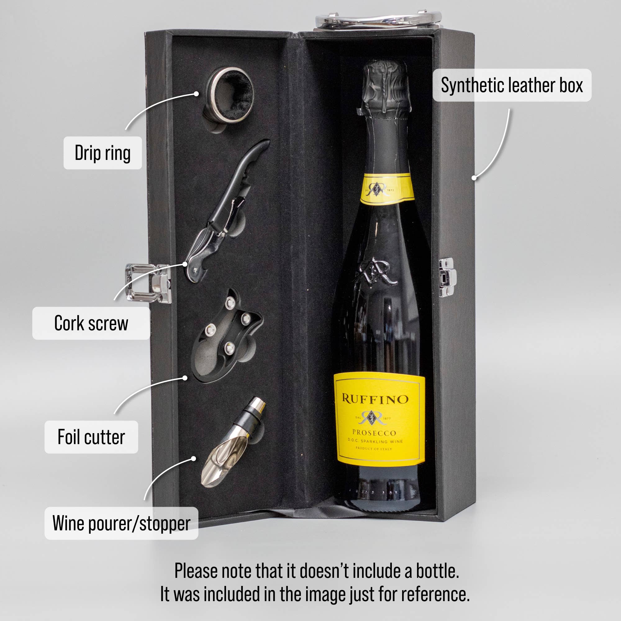 Famgraving - Wholesale Wine Gift Bag - Custom Leather Wine Box Case Set with Accessories4