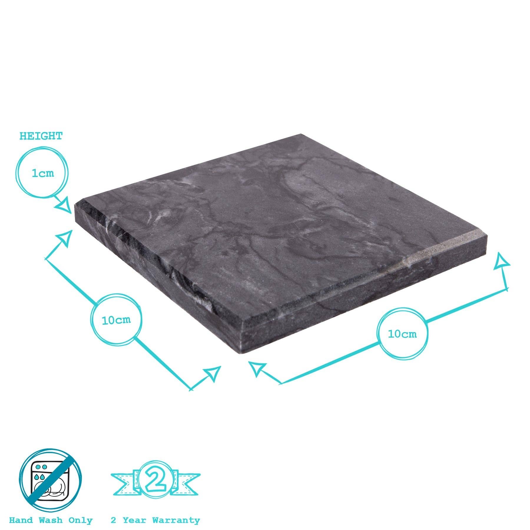 Rinkit Ltd - Wholesale Coasters - Marble Square Coaster - 10cm - By Argon Tableware10