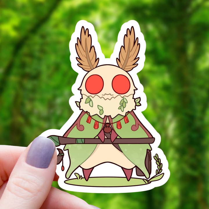 Mimic Gaming Co - Vente Autocollant - Autocollant Mothman Druid TTRPG, 3 pouces0