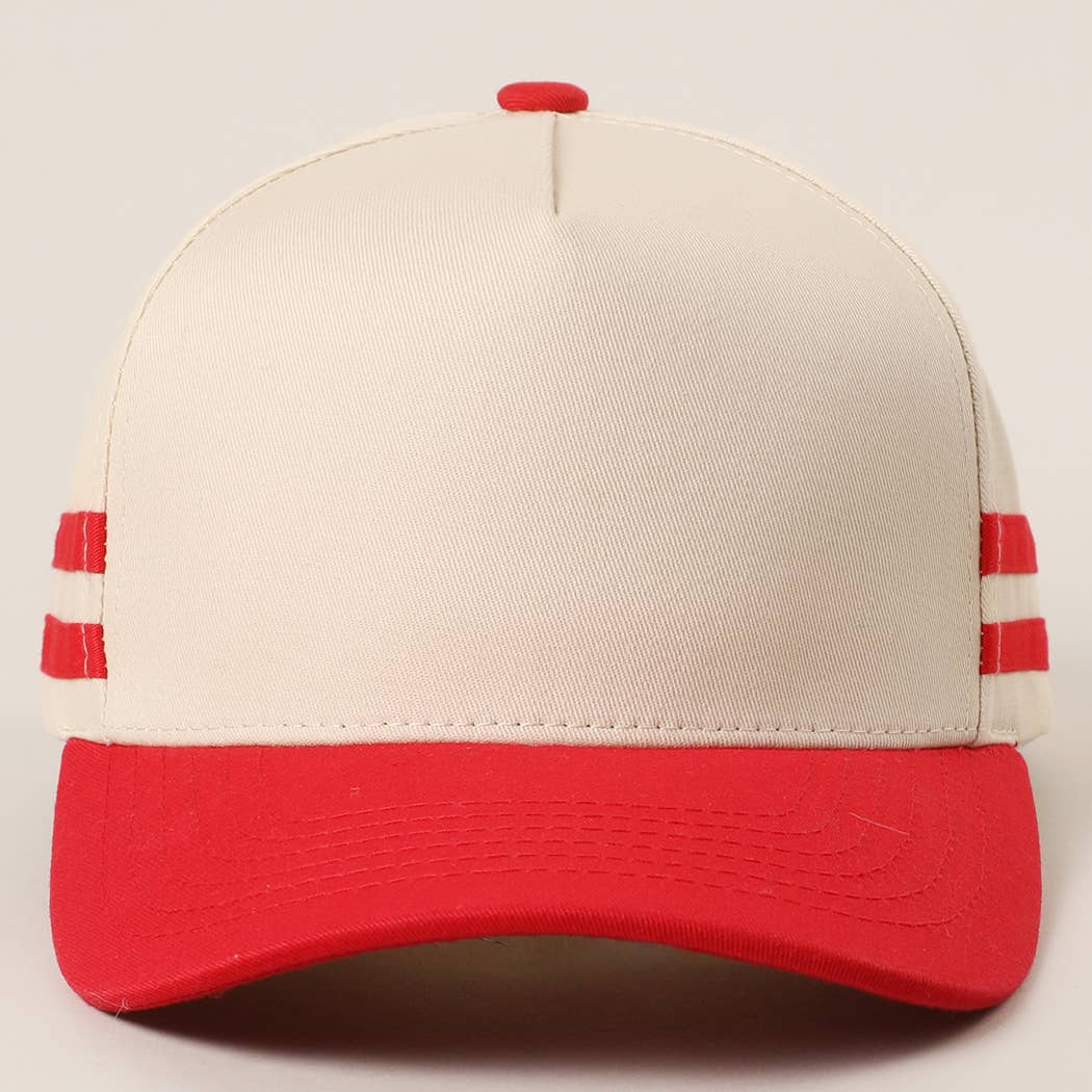 Fashion City - Wholesale Trucker Hat - Unisex - Two Tone Canvas Cotton Two Stripes Trucker Hat 10