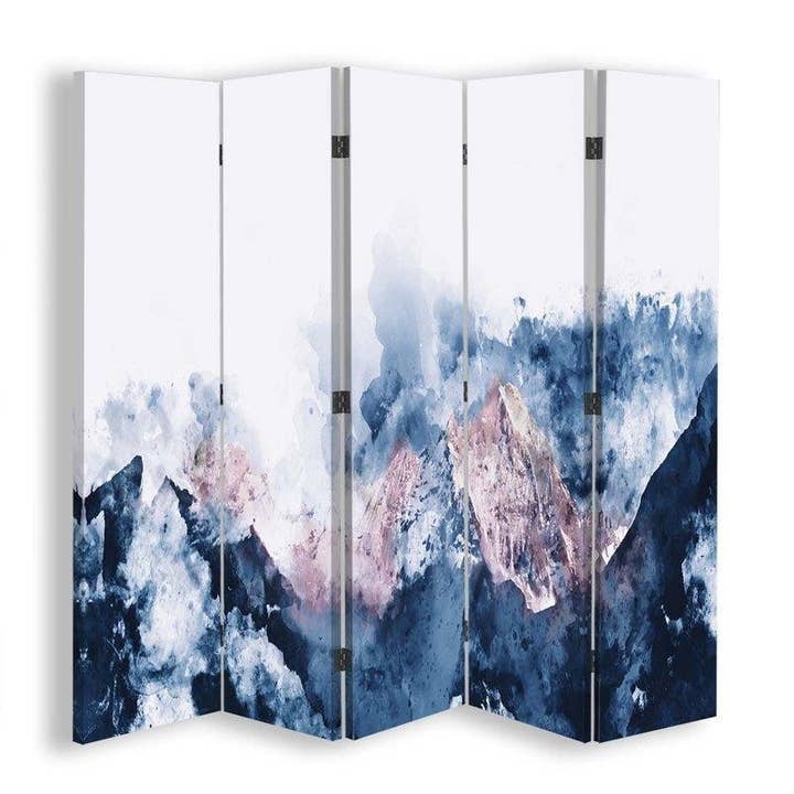 Séparateur de pièce, pics enneigés dans les nuages, 5 pièces pour la vente par Motivartdesign