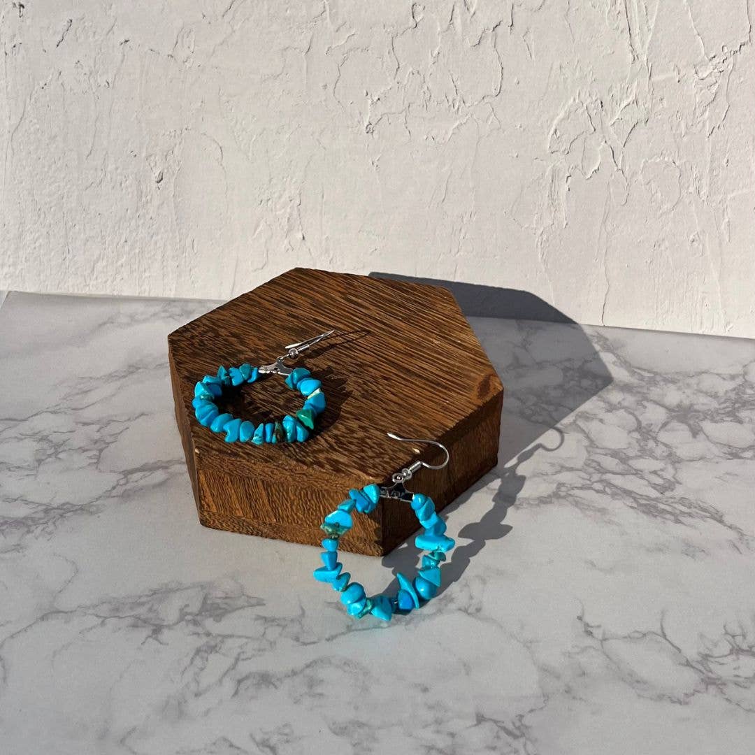 Gypsy Soul - Wholesale Dangle Earrings - Boho Gemstone Earrings Hoop - 12 Pairs1