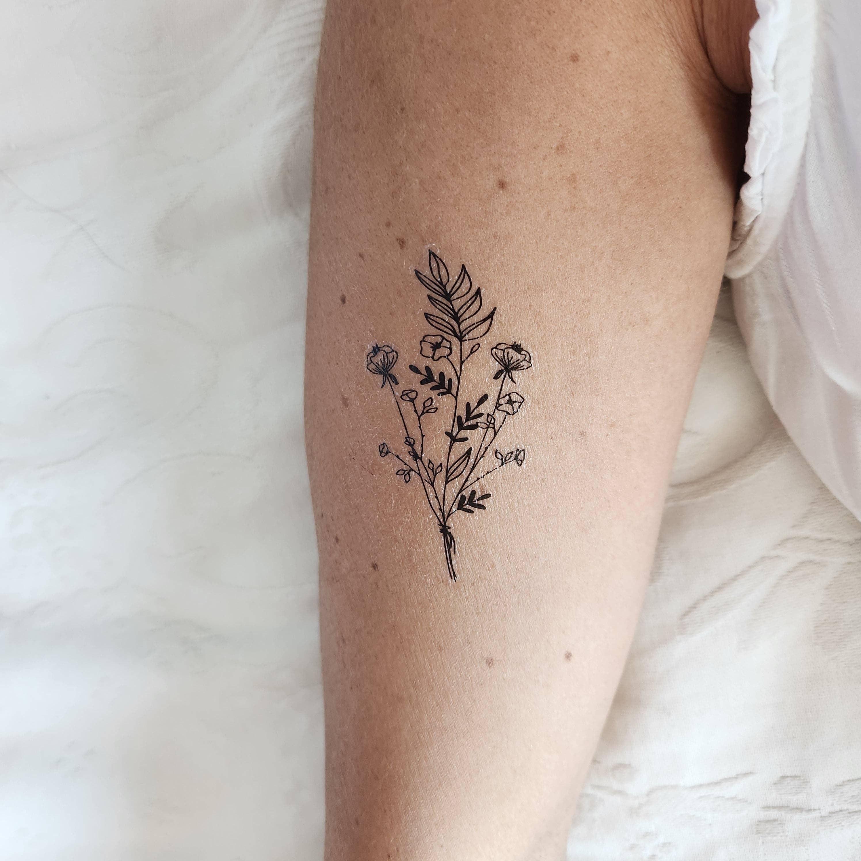 encredelicate - Wholesale Temporary Tattoo - Bouquet of wild flowers temporary tattoo2