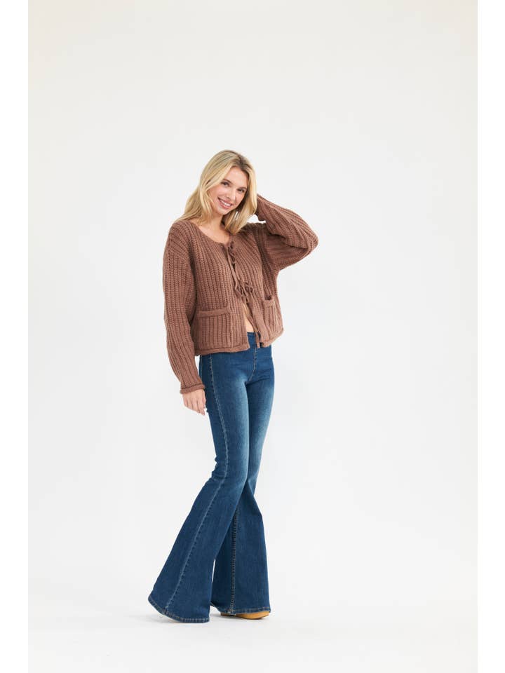 Newbury Kustom - Wholesale Cardigan - Women's - 11316-Tie-Front Knit Cardigan9