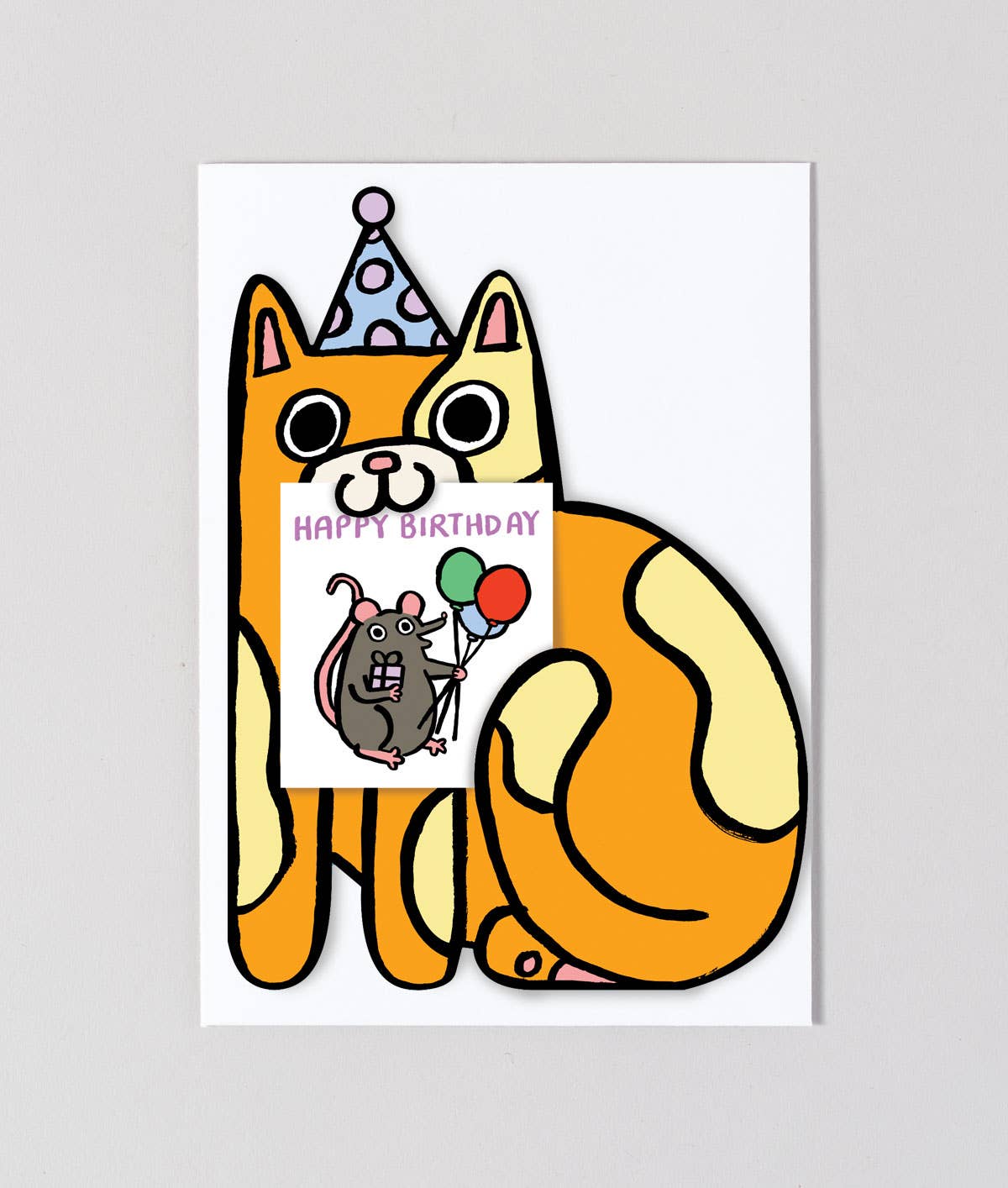 Wrap (US duties paid) - Vente Cartes d'anniversaire - Carte de vœux enfant avec mini carte chat2