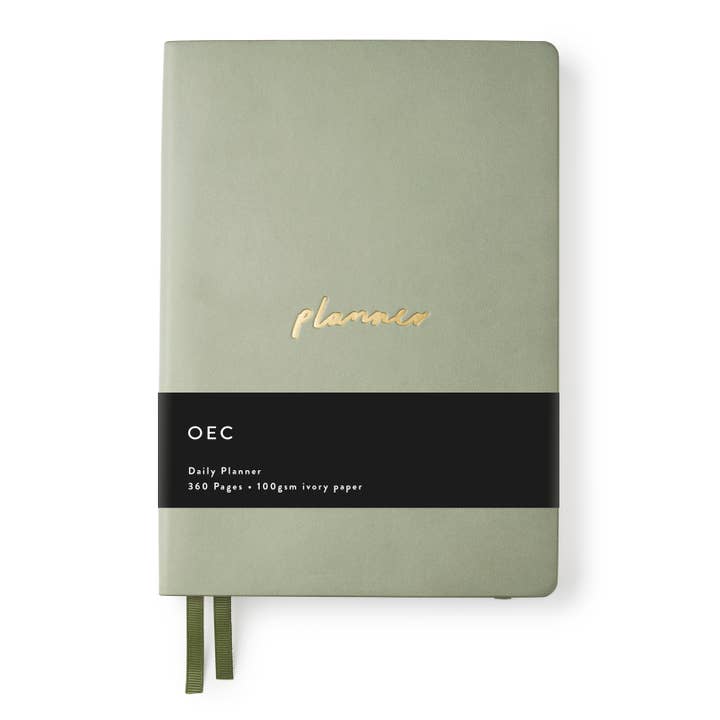 Agenda journalier vert sauge - cadeau papeterie pour la vente par Old English Company