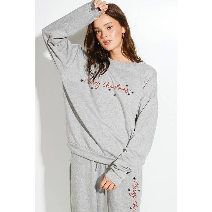 Set felpa morbida con stampa Merry Christmas per la vendita all'ingrosso da parte di Phil Love