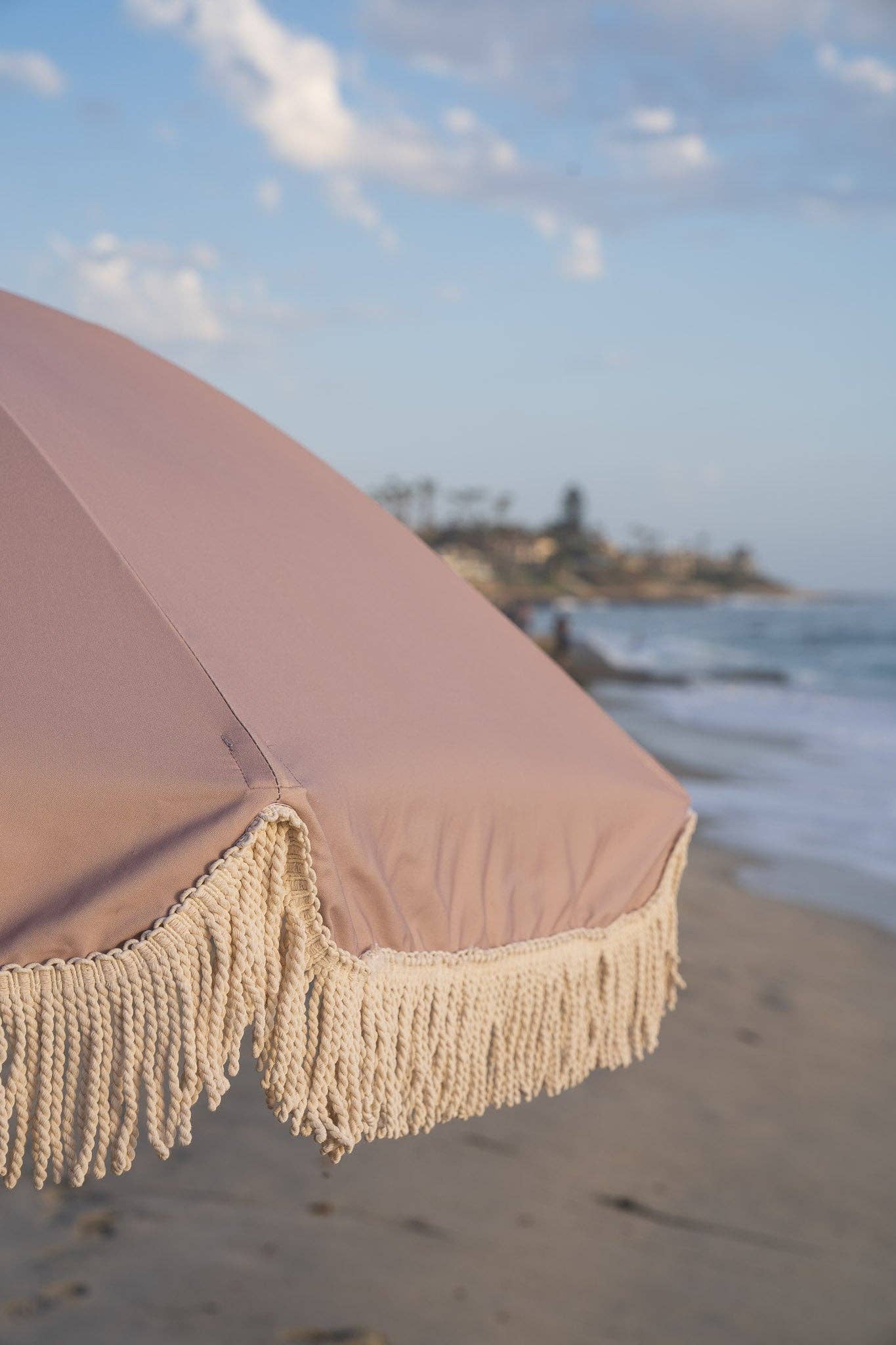 Wind & Sea - Vente Parasol de plage - Parasol vintage Dune avec franges à pampilles pour patio et plage1