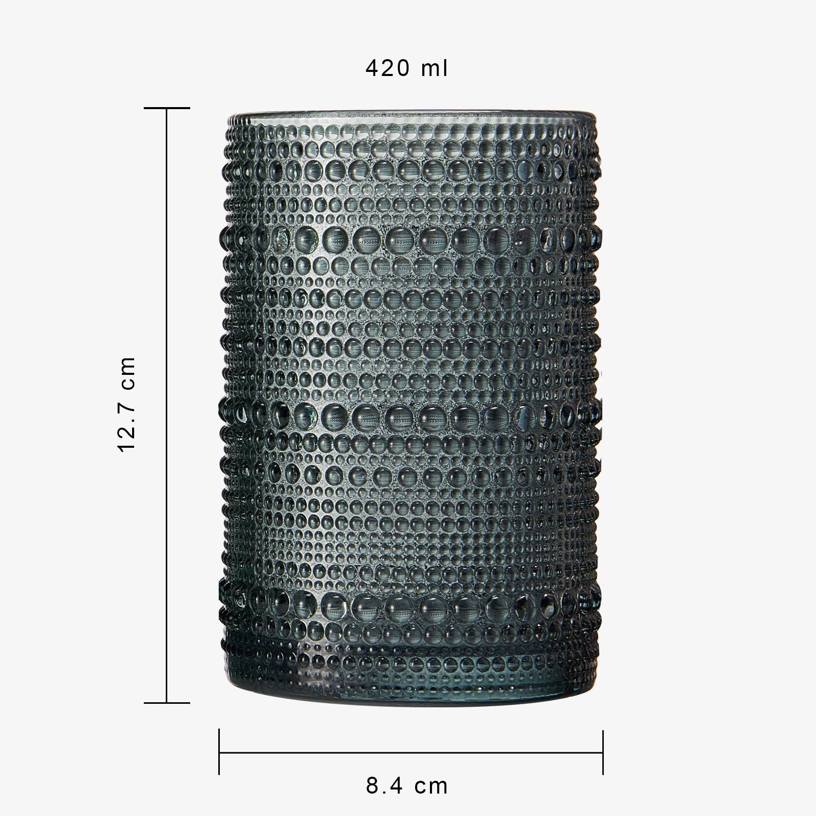 The Wine Savant /  Khen Glassware - Wholesale Drinking Glass/Cup - Beaded Hobnail Highball Drinking Glasses | Set of 6 | 14 OZ3