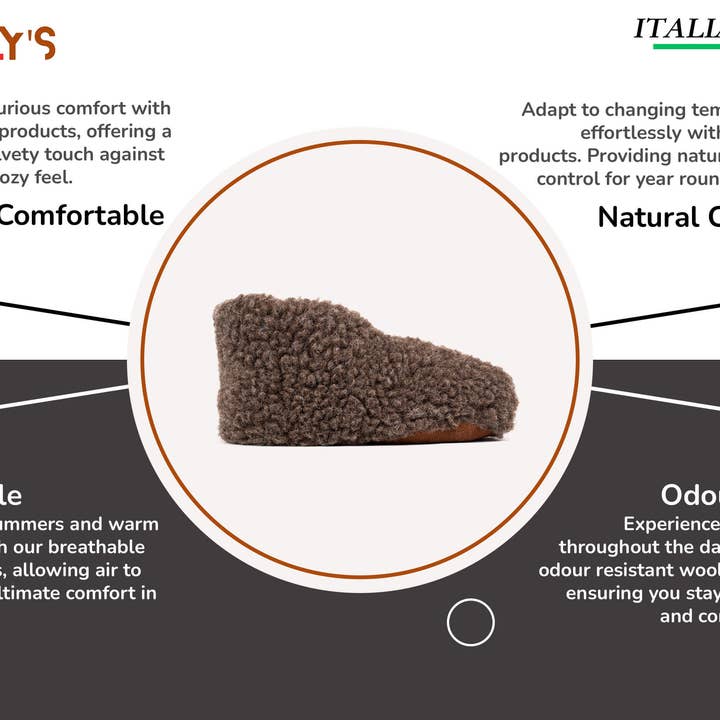 Woollyes Inc - Wholesale Slippers - Women's - Sherpa Woollen Shoes- Mocha Brown5