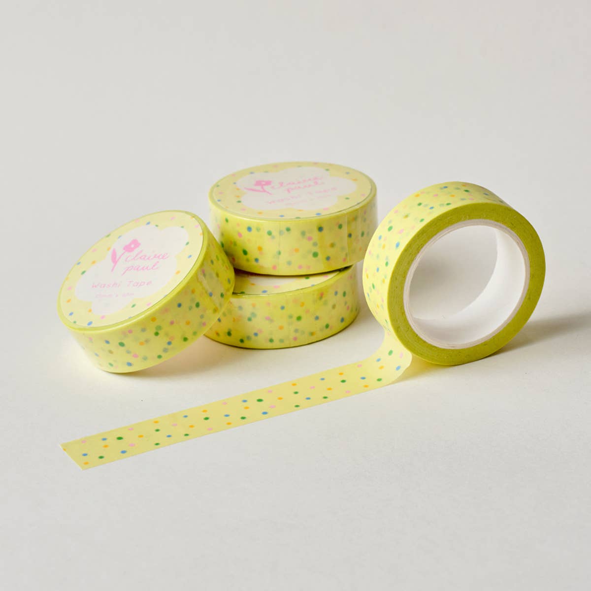 Claire Paul – wholesale Washi tape – Yellow Polka Dots Washi Tape1