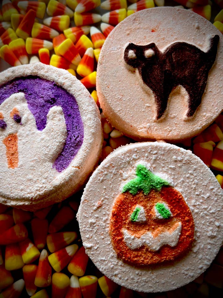 Halloween Cookie Bath Bombs for wholesale by Man on the Moon Mystics