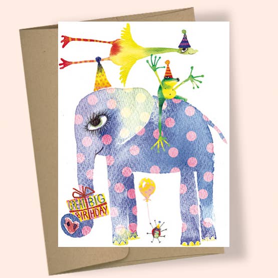 Studio Masha D'yans - Wholesale Birthday Card - BIRTHDAY ANIMALS WATERCOLOR GREETING CARD