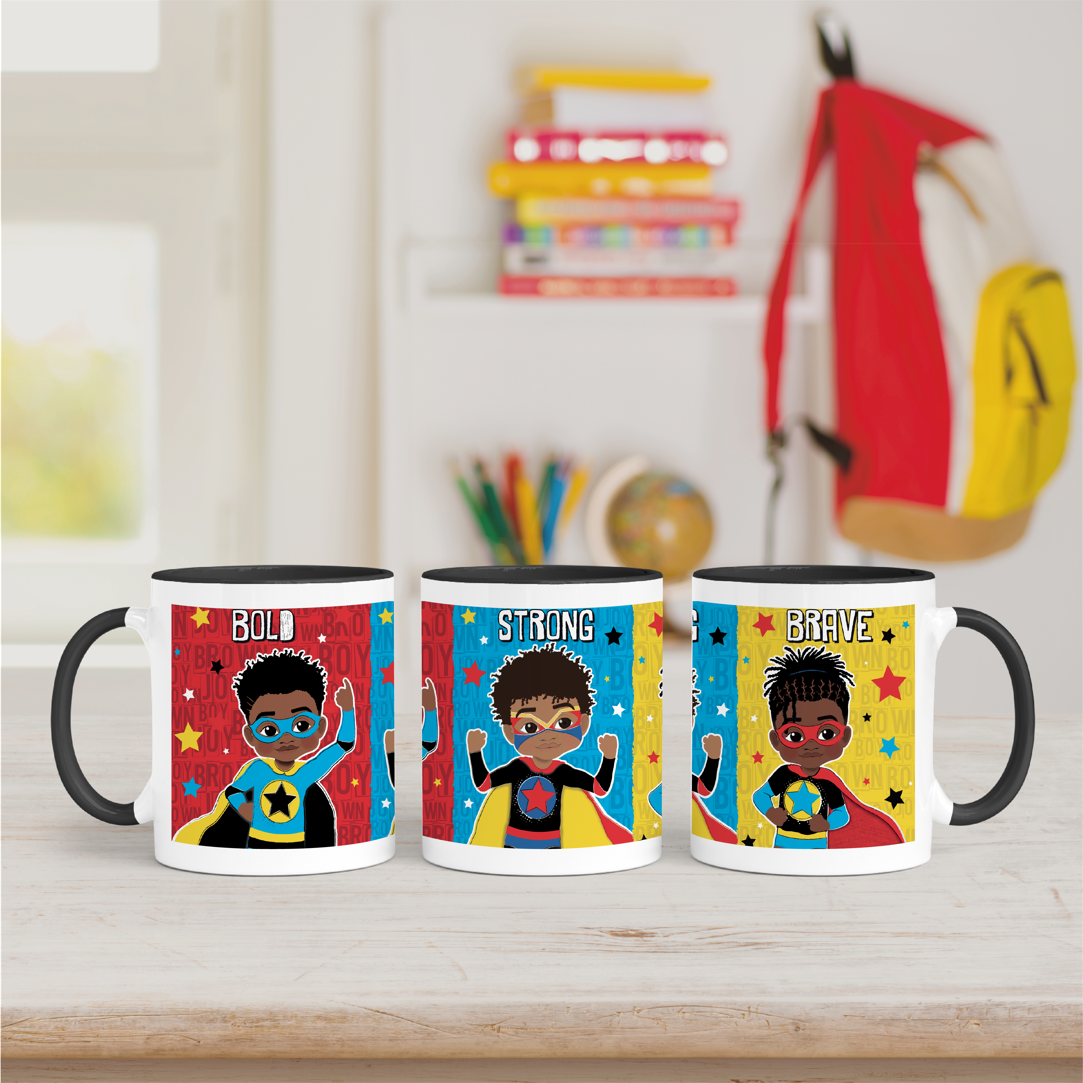 Fefus Designs - Wholesale Coffee Mug - Kids & Baby - Melanin Boy Magic Mug | Superhero Gift for Boys | Unique Birthday & Christmas Gift | Fefus Designs5