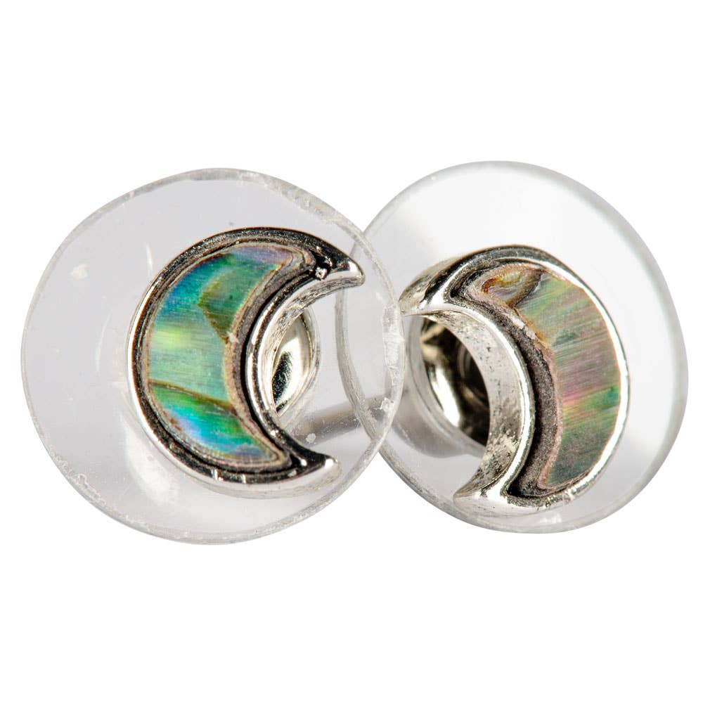 Benjamin International - Wholesale Stud/Post Earrings - ABALONE SHELL CRESCENT MOON STUDS2