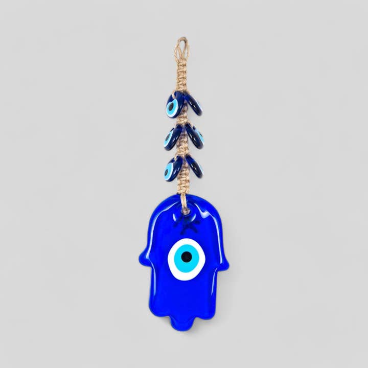 Mal De Ojo, macramé, para colgar en la pared, Evil Eye, Nazar Boncuk Mal De Ojo, decoración del hogar de estilo bohemio moderno, amuleto de mano de Hamsa con 6 ojos malvados, regalo de inauguración de la casa para venta al por mayor de Guzel Handcrafts