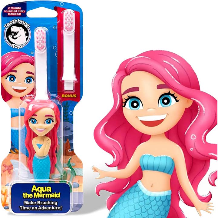 Kids Mermaid Toothbrush Toy for Kids – Aqua for wholesale by Toothbrush Toys