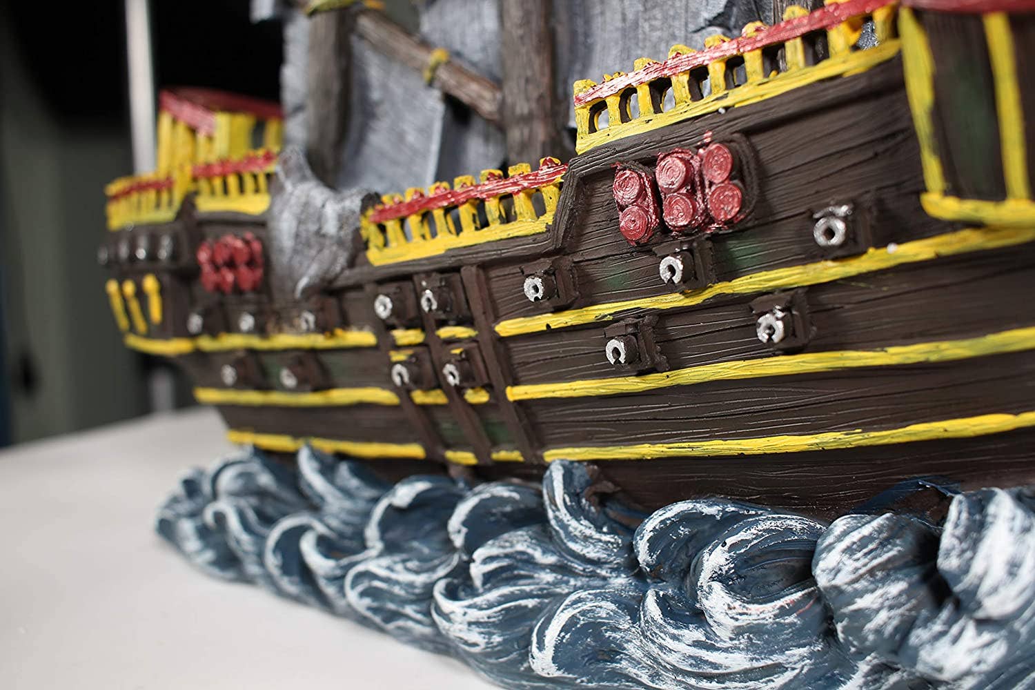 Penn-Plax - Wholesale Decorative Tabletop Object - Wave-Runner Pirate Ship Aquarium Decoration – Large2