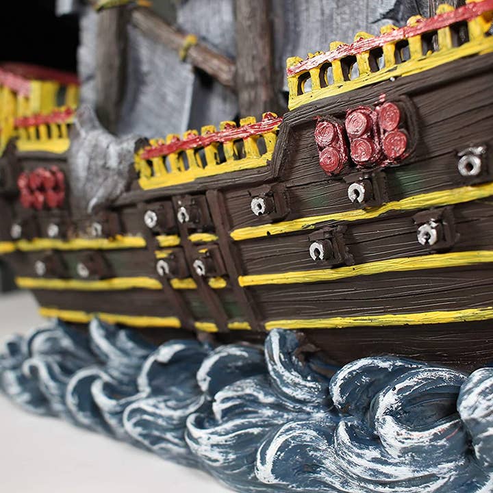 Penn-Plax - Wholesale Decorative Tabletop Object - Wave-Runner Pirate Ship Aquarium Decoration – Large2