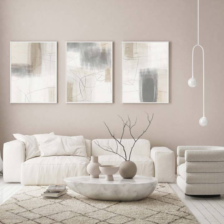 Conjunto de 3 Impressões Sila Abstract por atacado de D'LUXE PRINTS