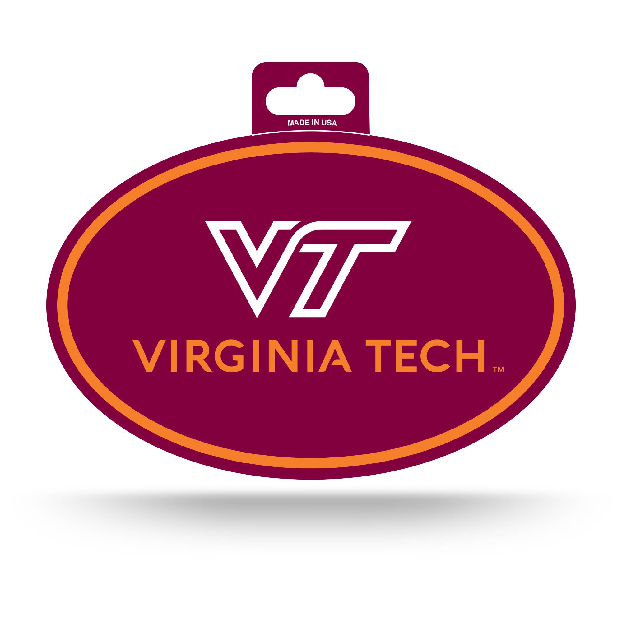 Rico Industries - Wholesale Sticker - NCAA  Virginia Tech Hokies  Full Color Oval Sticker0