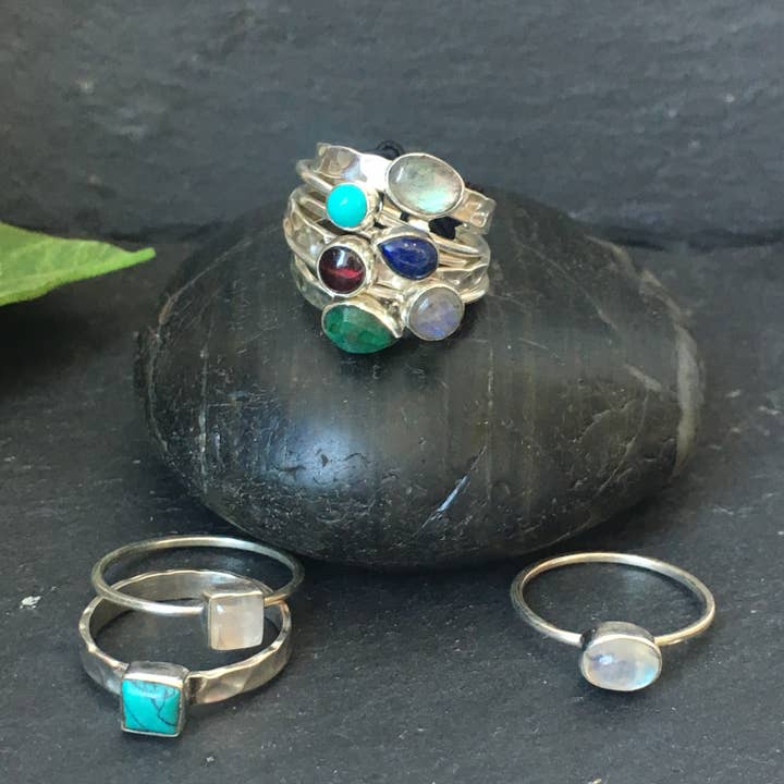 Baizaar - Wholesale Single Stone/Solitaire Ring - Sterling Silver Stacker Pack
