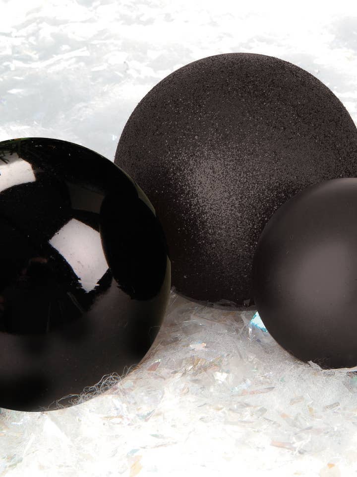 ORNAMENT GLITTER - BLACK - 8" for wholesale by Studio Specialties