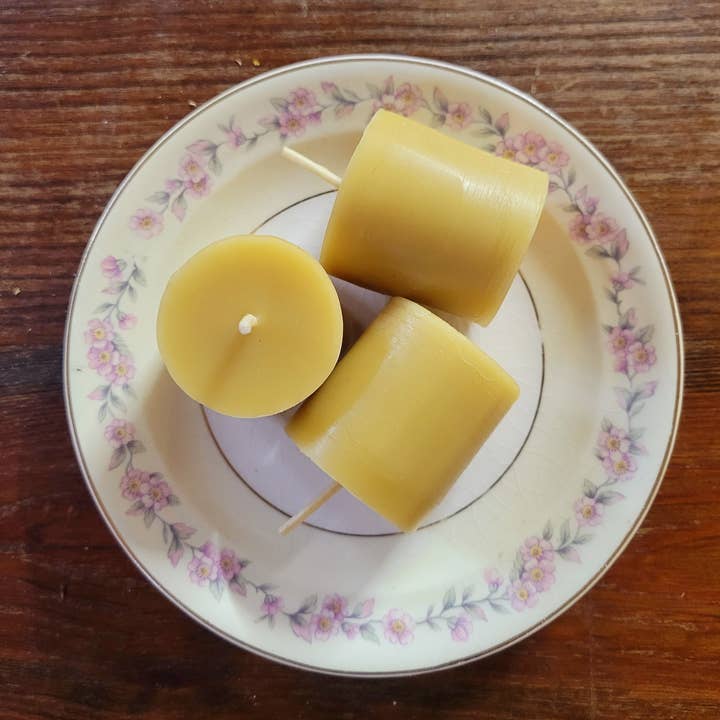 Yarrow Bone Farmstead - Wholesale Votive candle - Scented Mini Beeswax Pillar Candles, Votives3