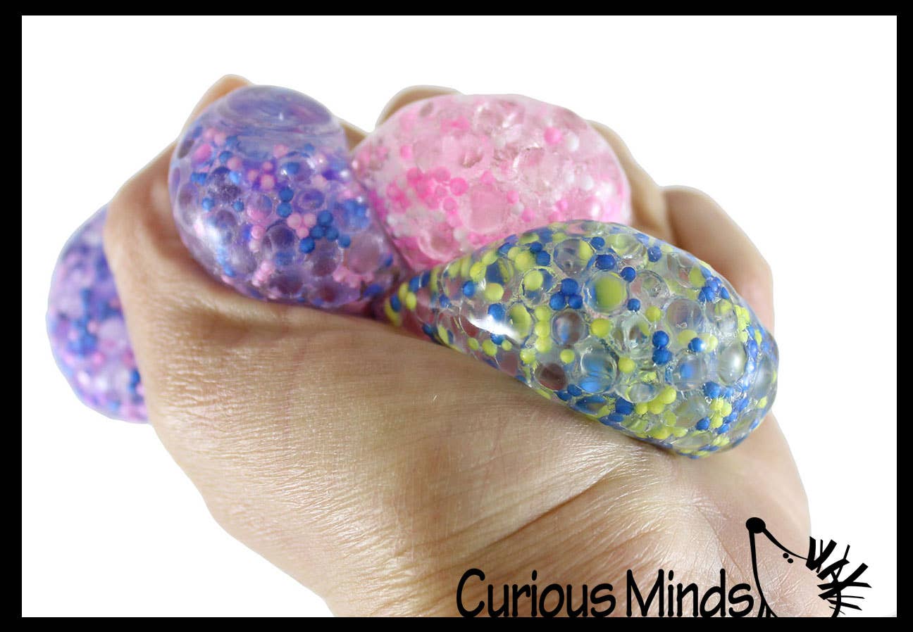 Curious Minds Toys - Wholesale Stress Relief Ball/Dough - 1 Pack of 3 Stress Balls -Small Amazing 1.5" Confetti Bead8