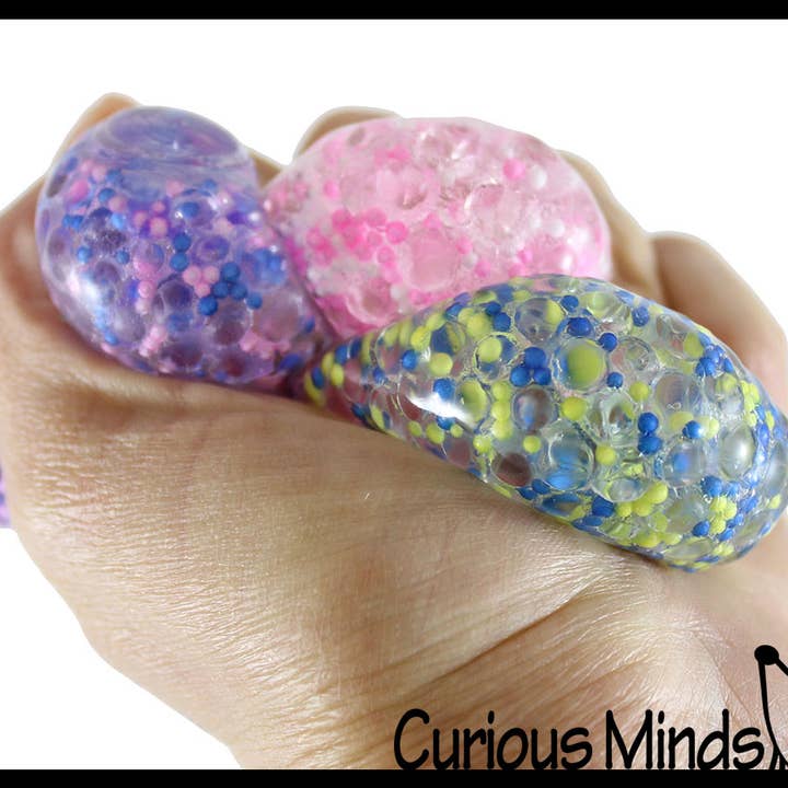 Curious Minds Toys - Wholesale Stress Relief Ball/Dough - 1 Pack of 3 Stress Balls -Small Amazing 1.5" Confetti Bead8