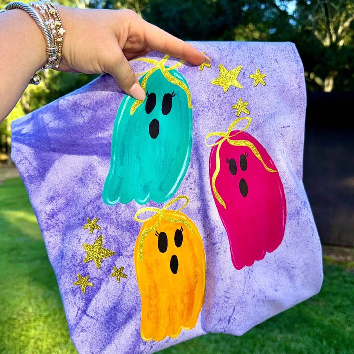 Painted Effect Ghost Comfort Colors Colorblast Graphic Tee for wholesale by ZZ Threadz