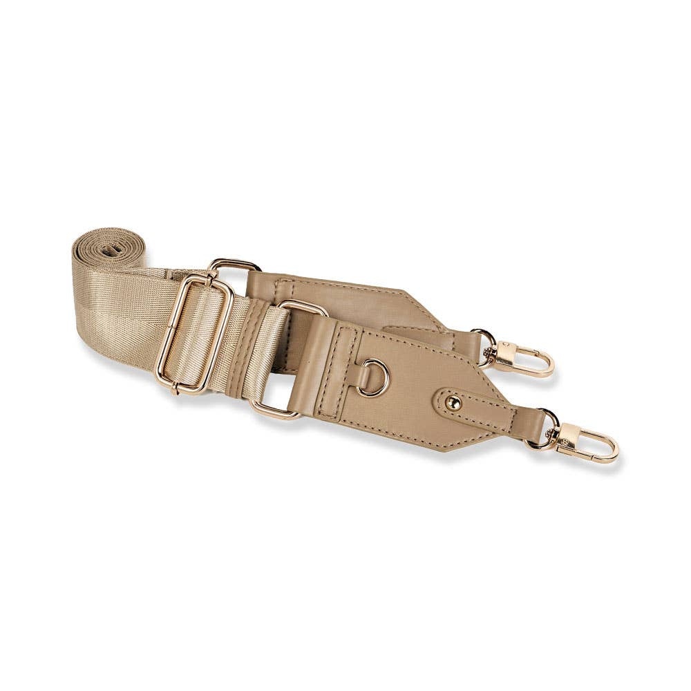 WanderFull - Wholesale Crossbody Bag - Women's - Taupe Vegan Leather Hydrobag® with Strap Bundle4