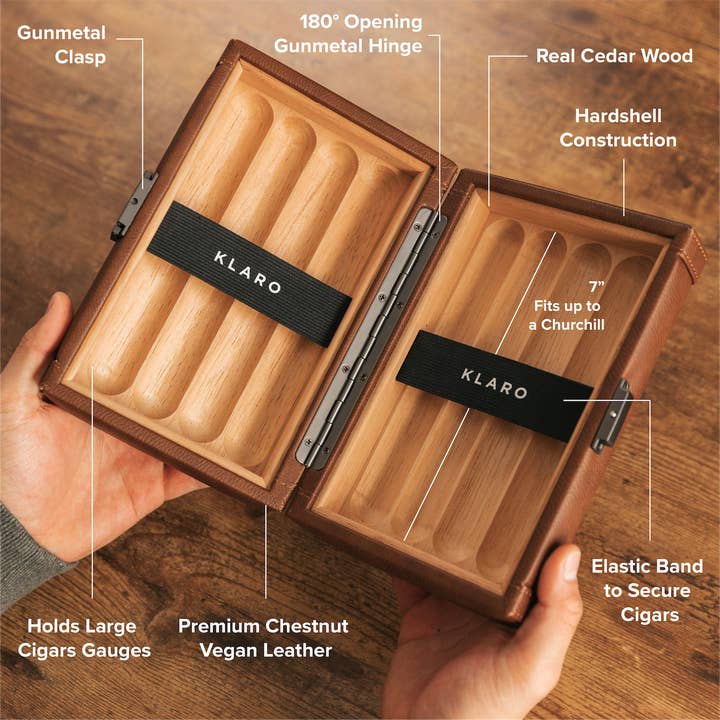 Case Elegance - Vente Boîtes à cigares/accessoires pour cigares - Étui de voyage Maxwell pour 8 cigares
