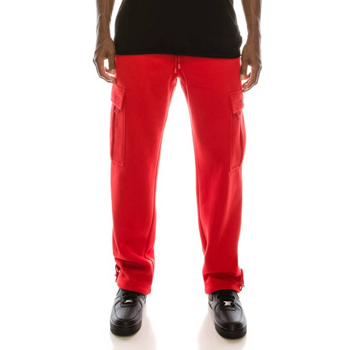 Victorious - Wholesale Pants - Men's - FL77 SOLID FLEECE HEAVYWEIGHT CARGO SWEATPANTS (OPEN PACK)28