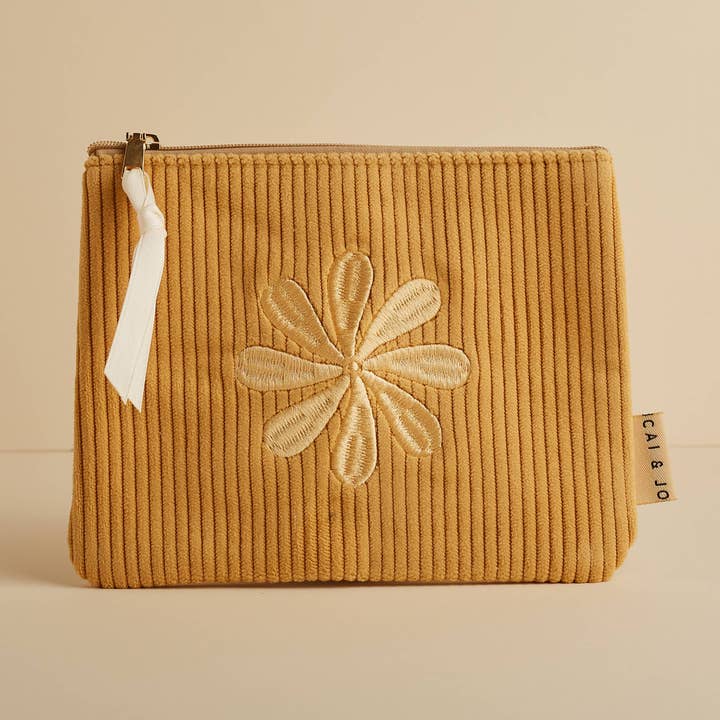 cai & jo USA - Wholesale Pouch - Women's - Corduroy Pouch in Marigold