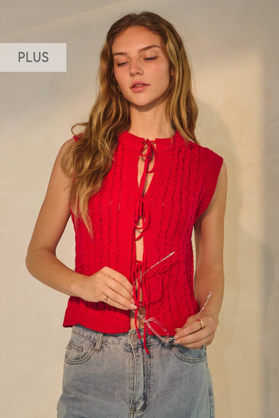 Oddi – Engroshandel Strikvest/slipover – Kvinder – Plus åben-front strikket vest5