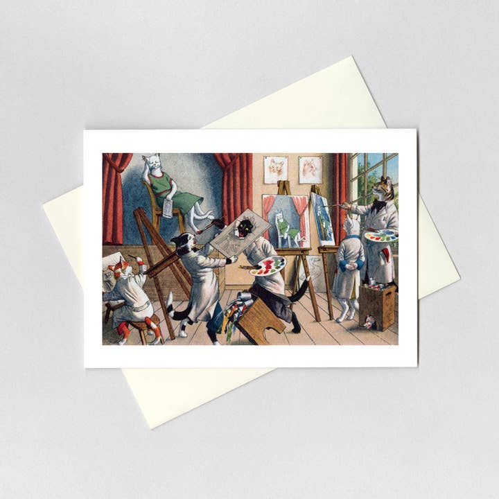 Laughing Elephant - Wholesale Everyday Greeting Card - A Cat Art Class - Captivating Cats Card