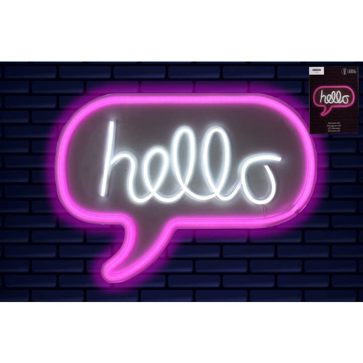 Neon Wall Decor "Hello" for wholesale by CP INTERNATIONAL