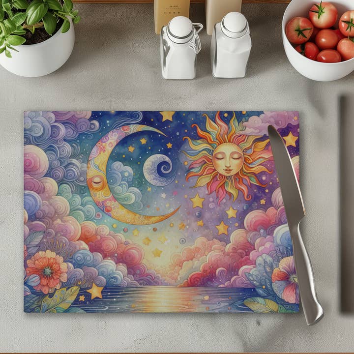 Planche à découper de cuisine céleste, plateau de service pour charcuterie pour la vente par Fernville Creations