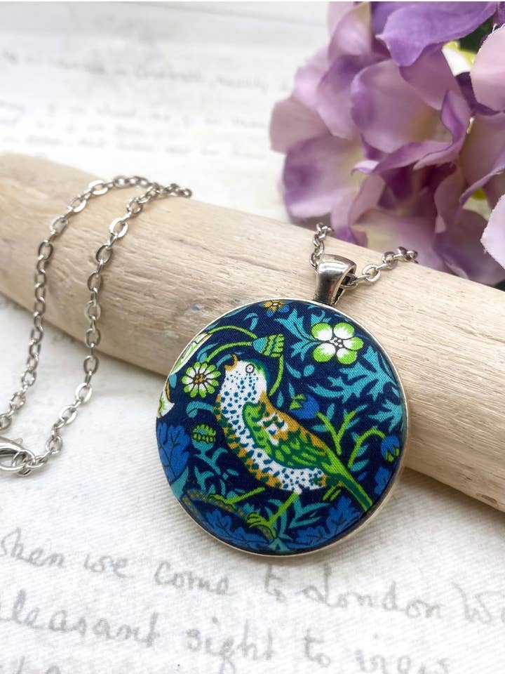 Singing Bird Pendant - green for wholesale by Bowerbird Jewellery