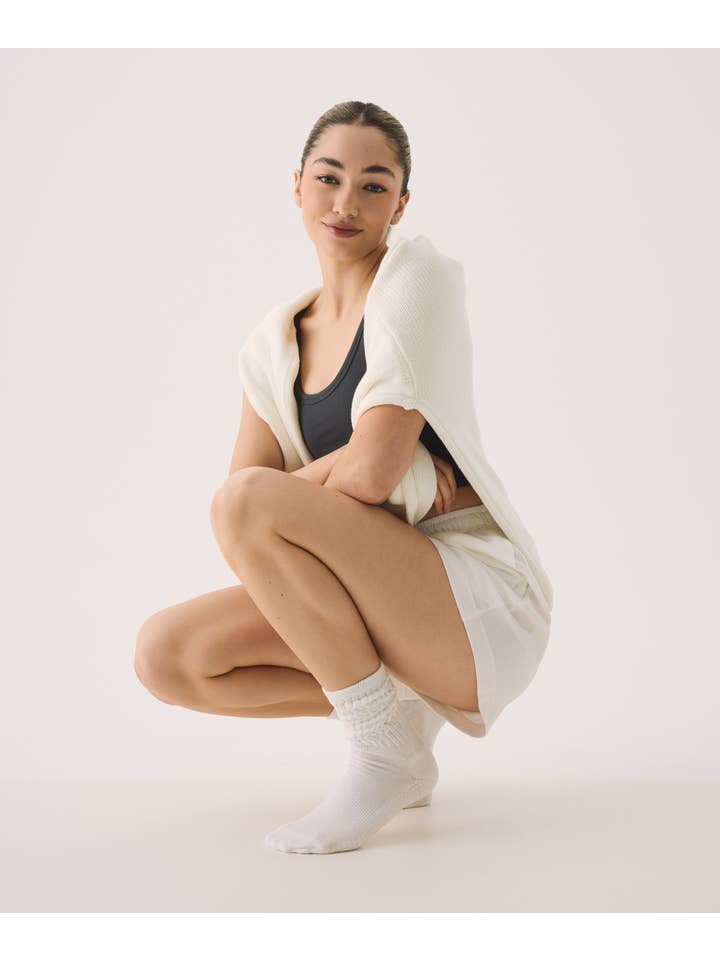 MoveActive - Wholesale Socks - Women's - Scrunch Non Slip Grip Socks - Ivory