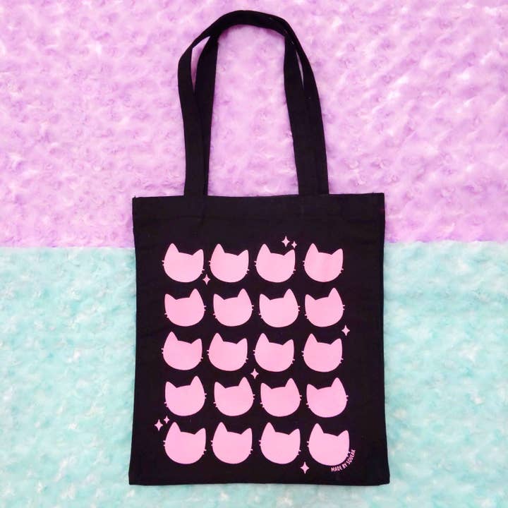 Made by Squeak - Wholesale Tote Bag - Women's - Enamel Pin Cat Tote Bag- Enamel pin backs won't scratch the2