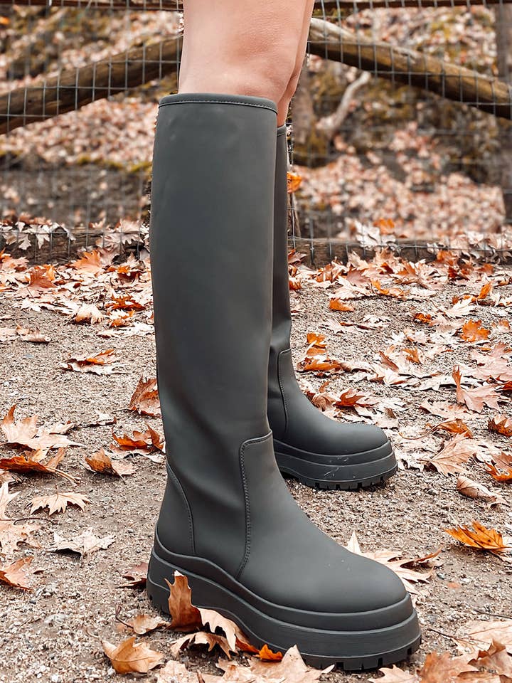 Bota de Chuva Estilo Pull-On em Khaki por atacado de ARTE PIEDI